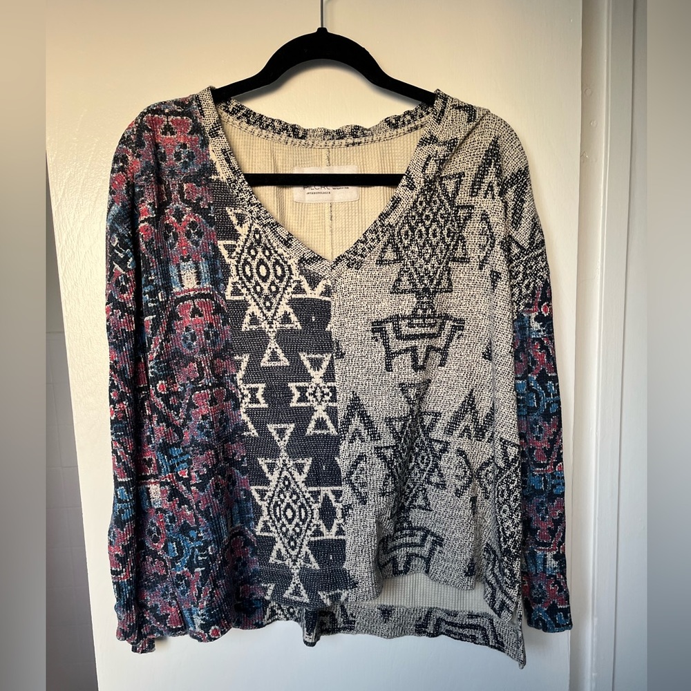 Anthropologie pilcro patterned long-sleeve top